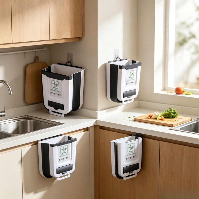 Wall‑Mounted Slim Collapsible  - Commercial Kitchen Bin recension och pris